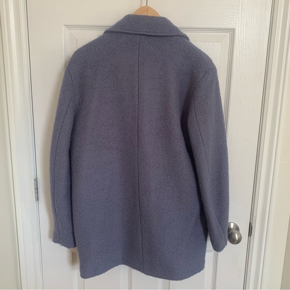 H&M blue wool bouclé coat - Picture 2 of 6